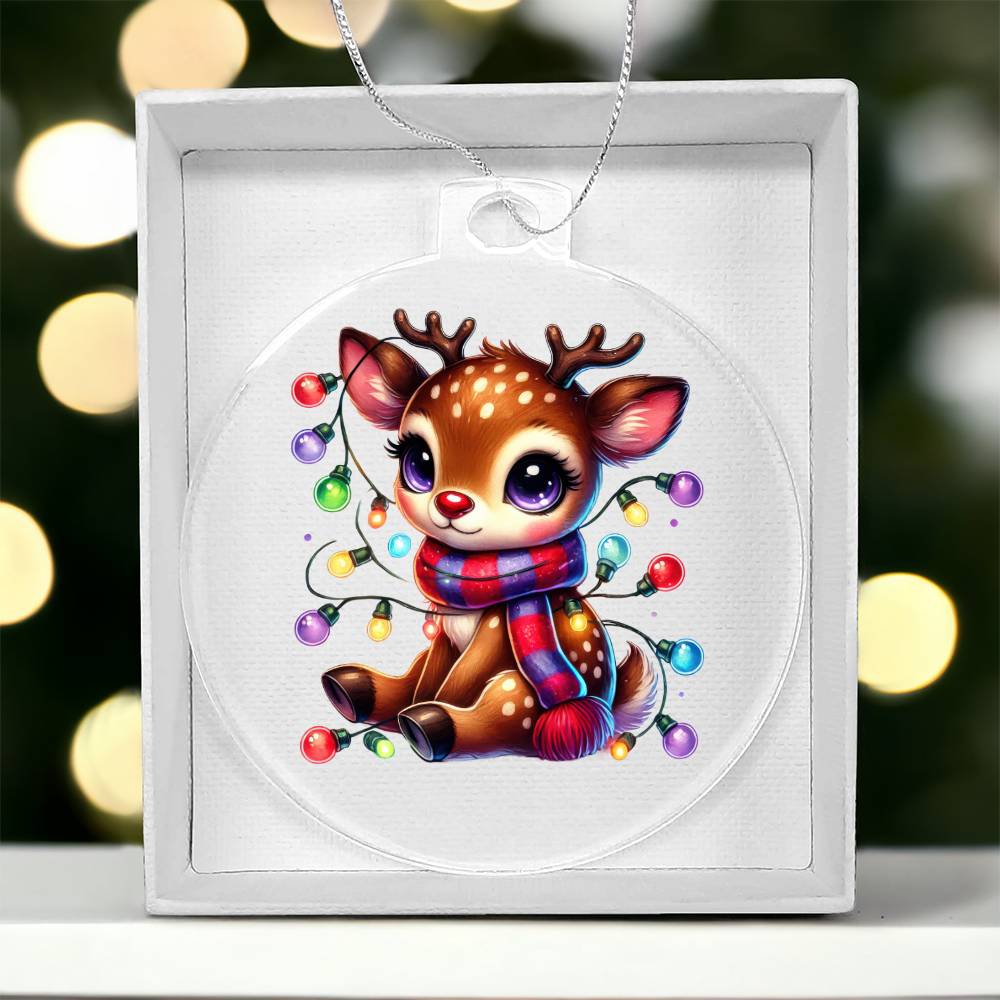 Cute Christmas Reindeer 022 - Acrylic Ornament