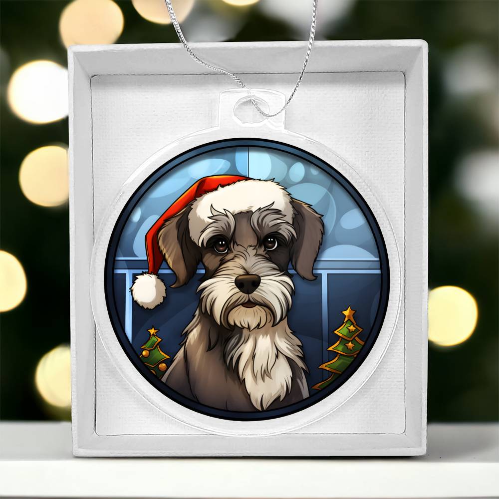 Dog Stained Glass Christmas Design 026 - Acrylic Ornament