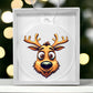 Funny Reindeer Face 12 - Acrylic Ornament