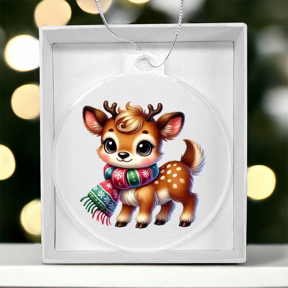 Cute Christmas Reindeer 009 - Acrylic Ornament