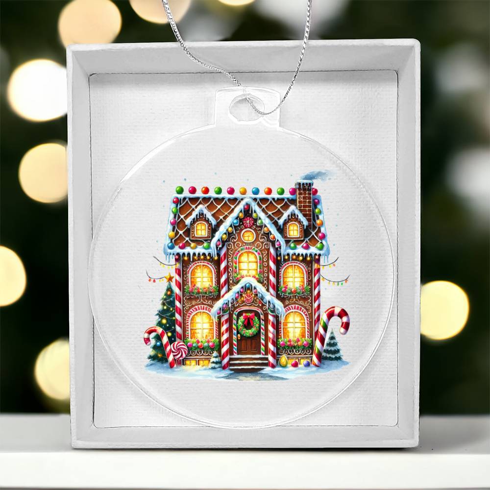 Christmas Gingerbread House 024 - Acrylic Ornament