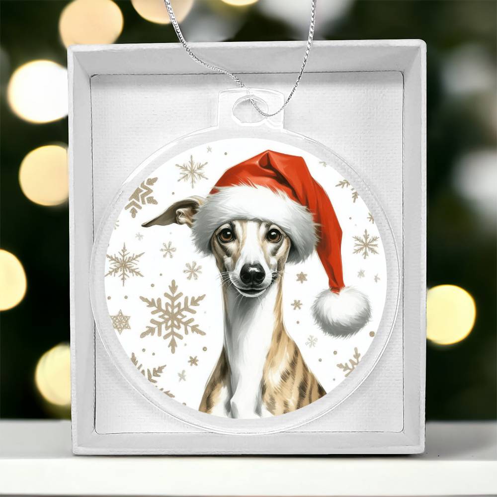 Christmas Dog - Whippet - Acrylic Ornament