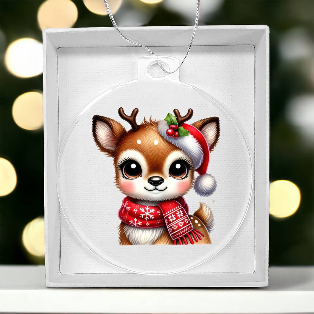 Cute Christmas Reindeer 010 - Acrylic Ornament