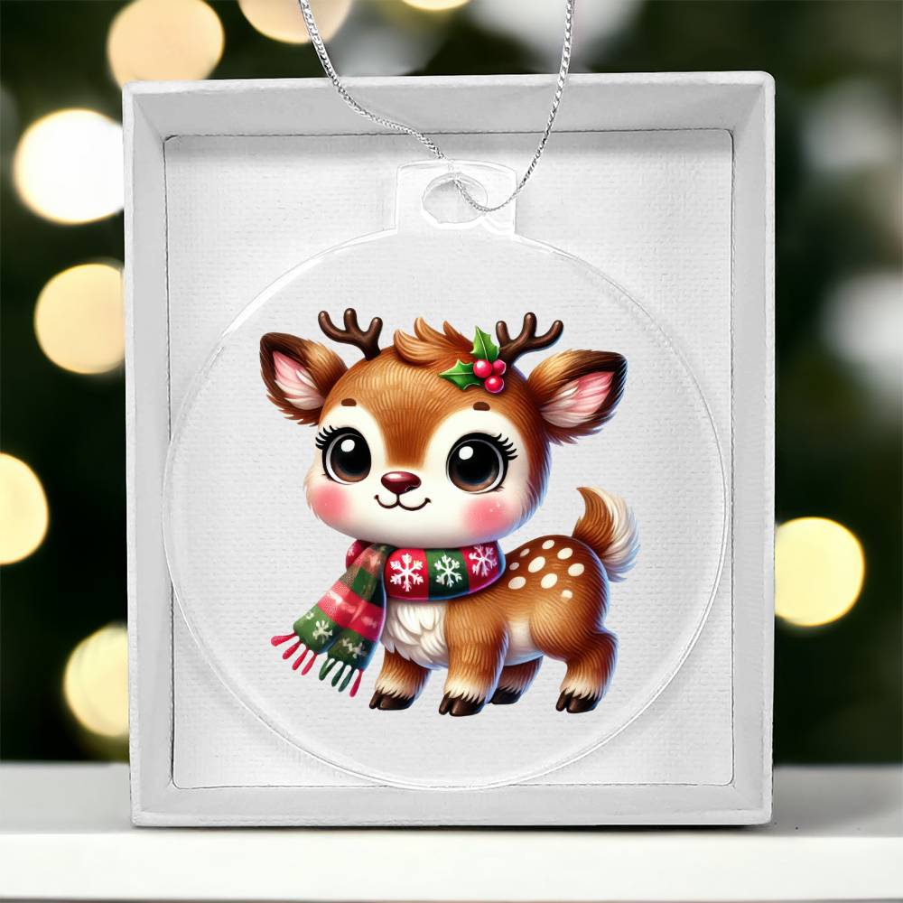 Cute Christmas Reindeer 015 - Acrylic Ornament
