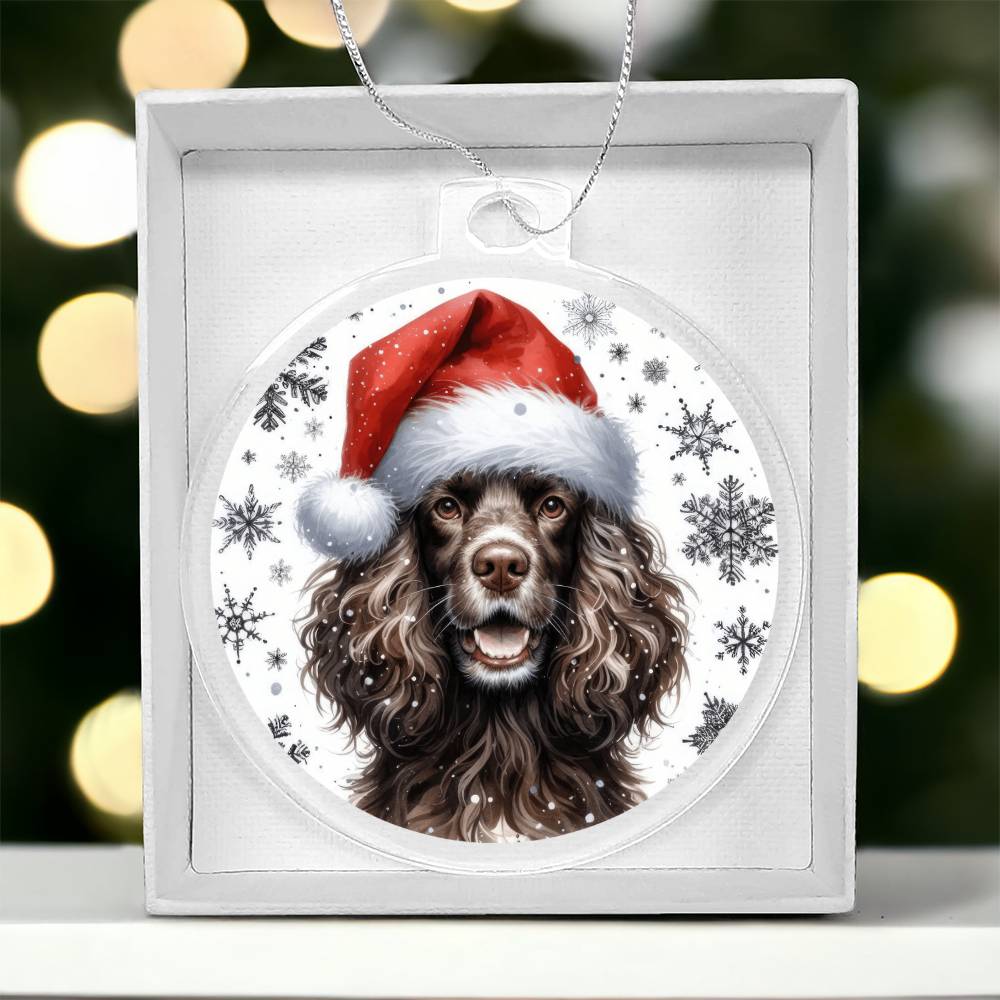 Christmas Dog - American Water Spaniel - Acrylic Ornament