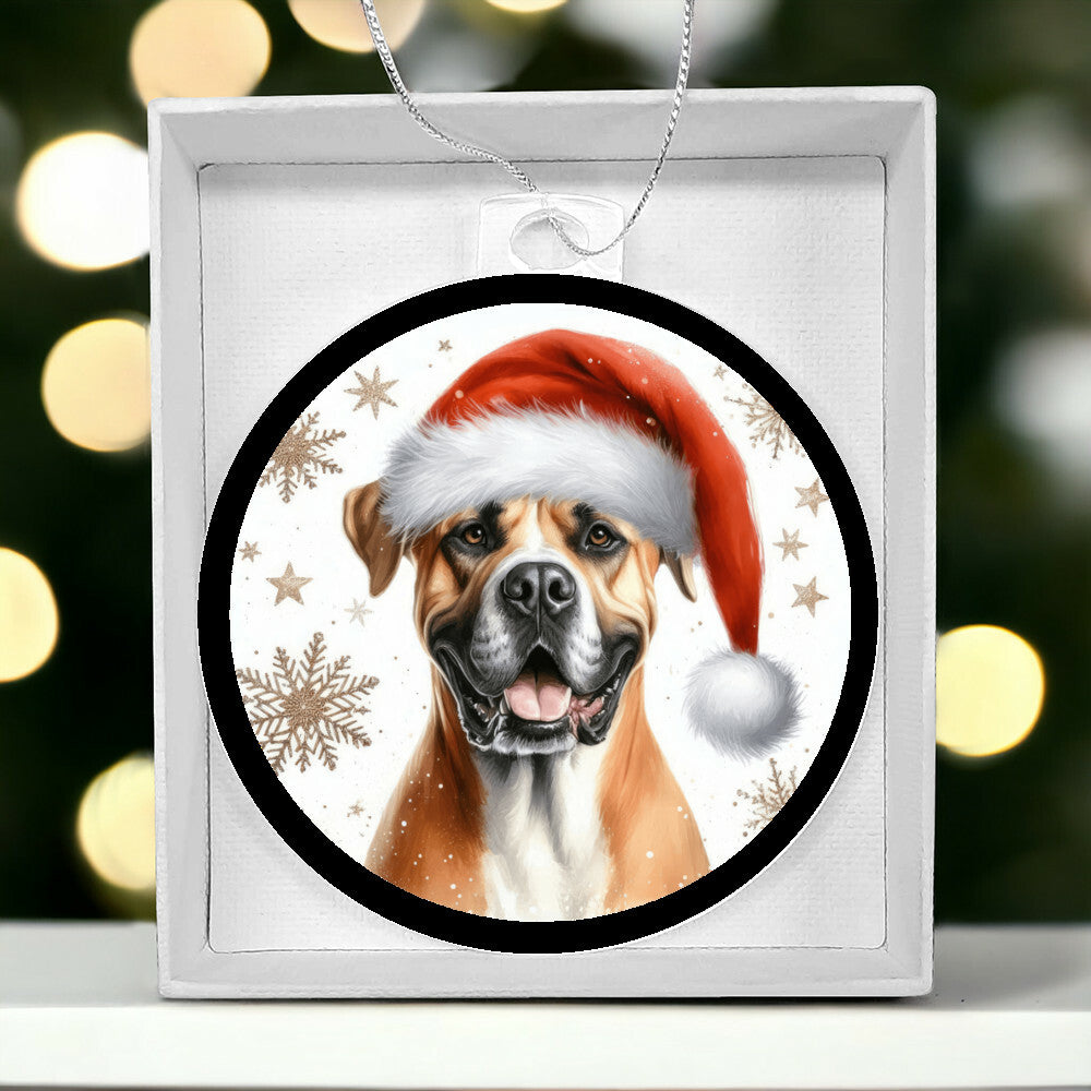 Christmas Dog - Dogo Argentino - Acrylic Ornament