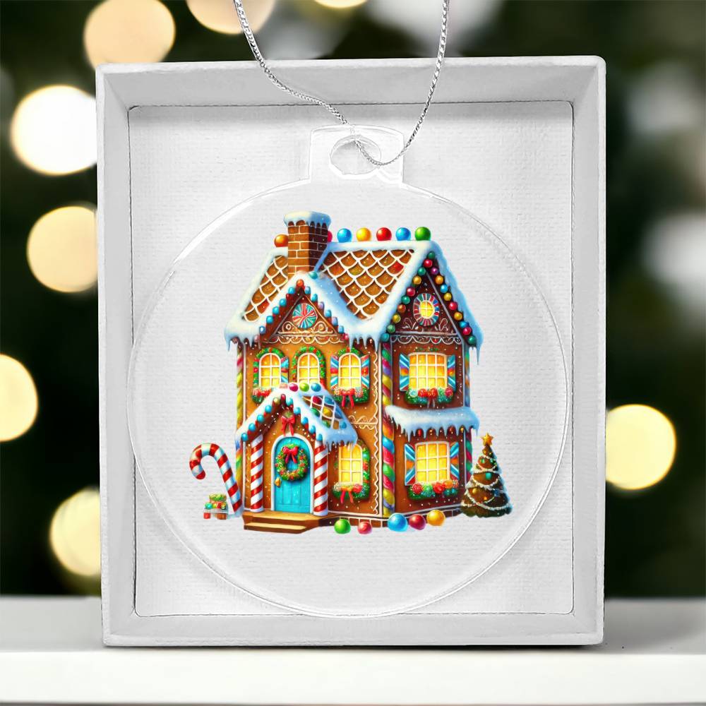 Christmas Gingerbread House 006 - Acrylic Ornament