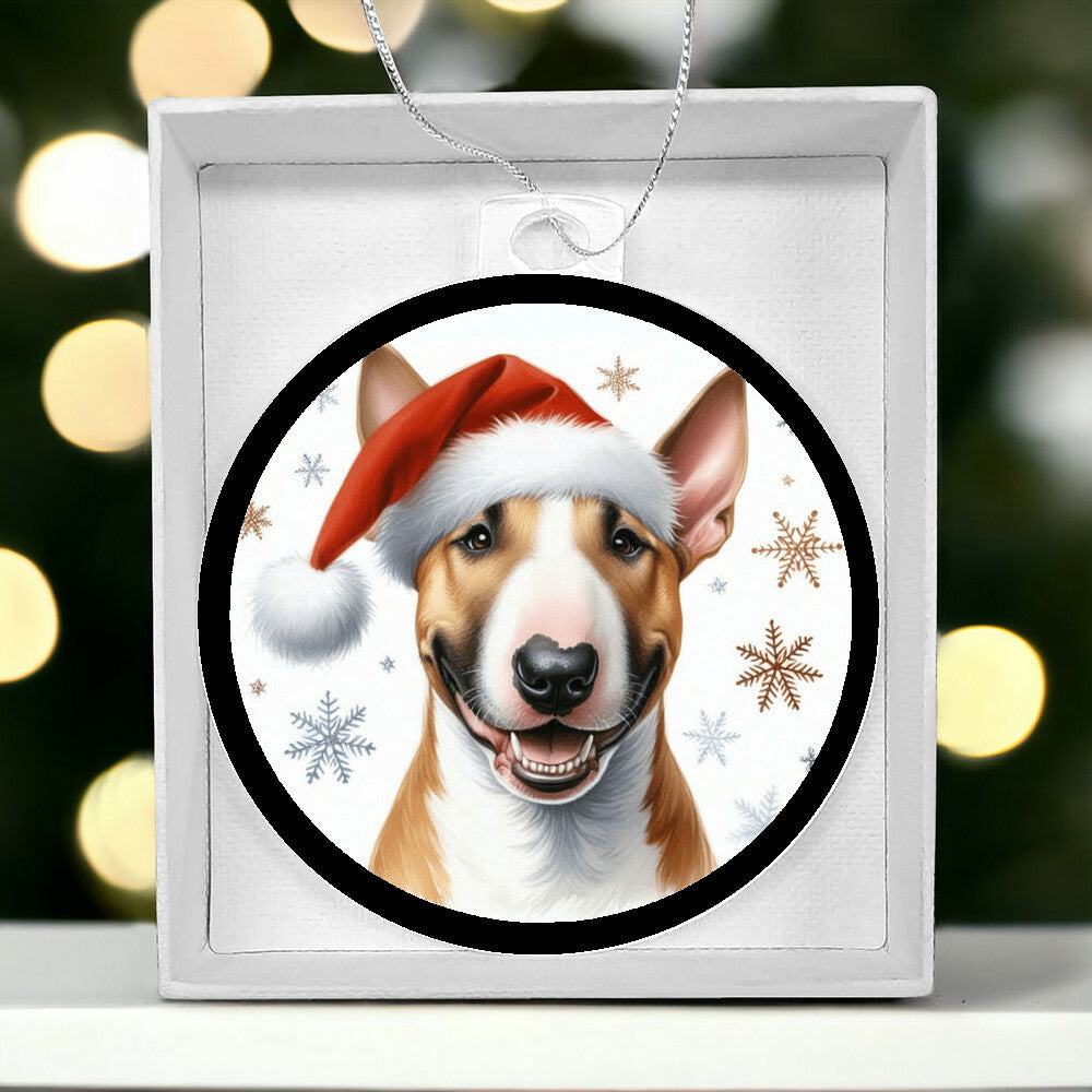 Christmas Dog - Bull Terrier - Acrylic Ornament