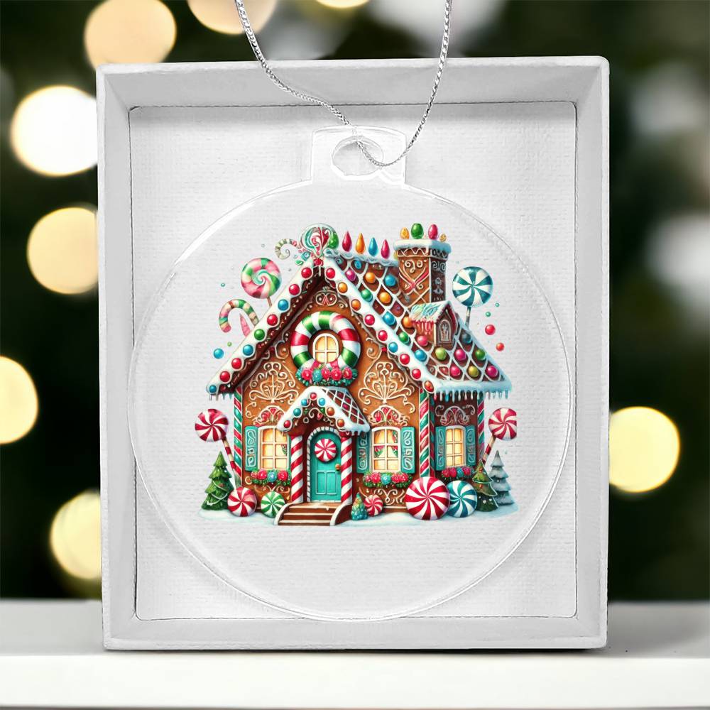 Christmas Gingerbread House 017 - Acrylic Ornament