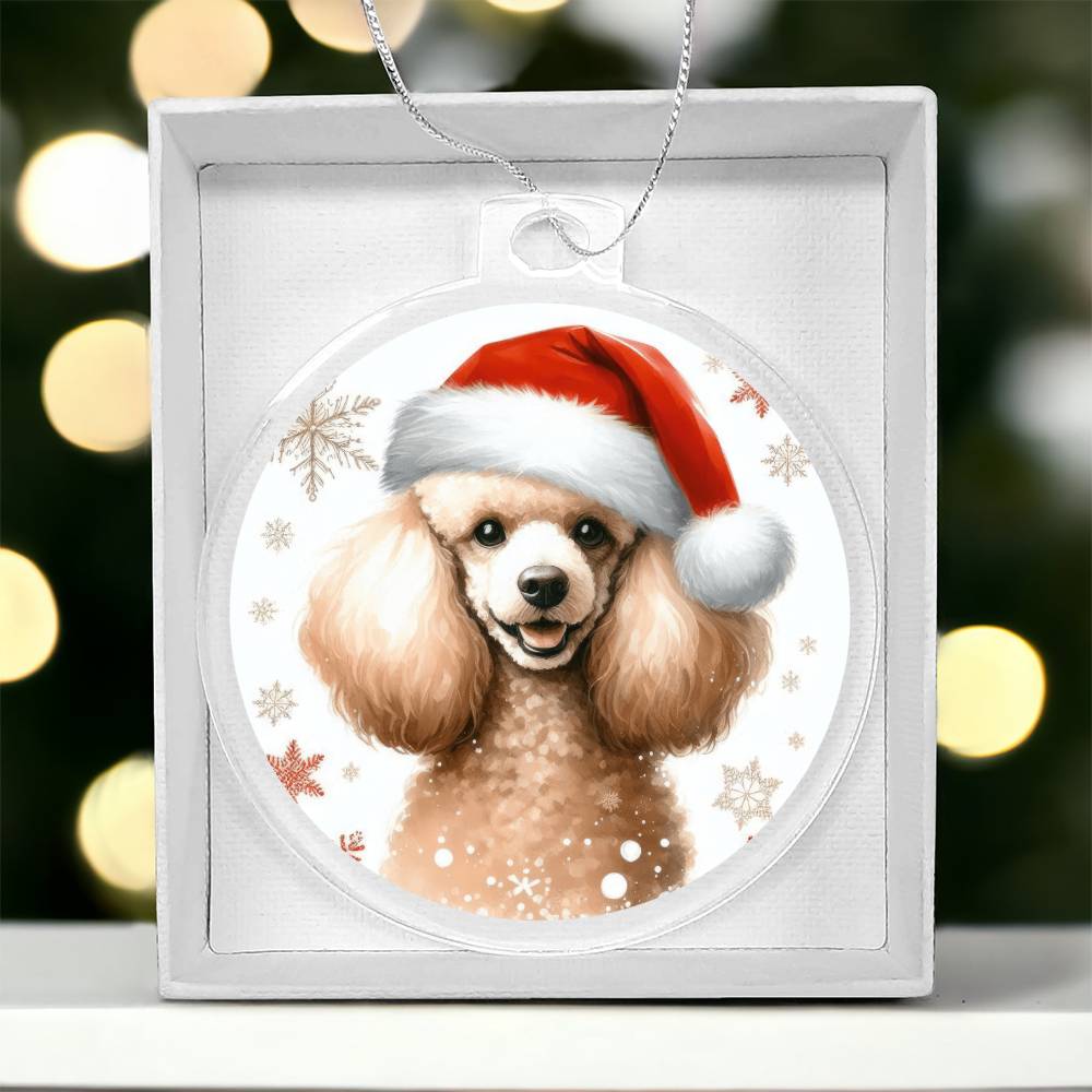Christmas Dog - Poodle - Acrylic Ornament
