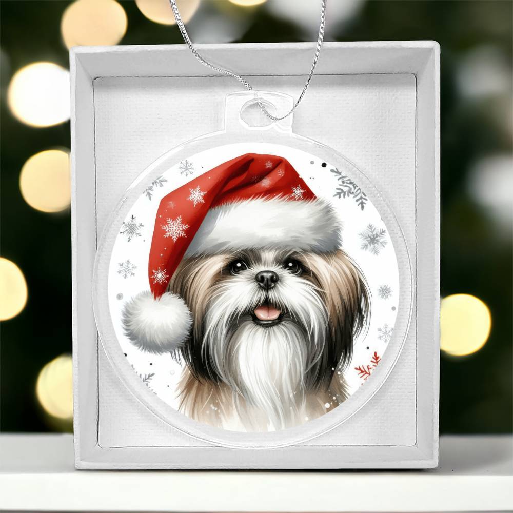 Christmas Dog - Shih Tzu - Acrylic Ornament