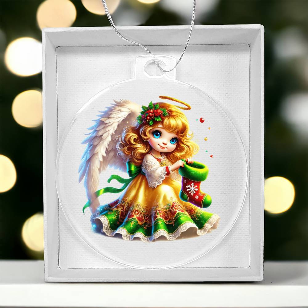 Cute Christmas Angel 003 - Acrylic Ornament