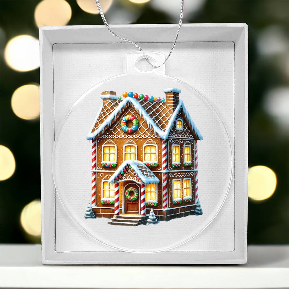 Christmas Gingerbread House 011 - Acrylic Ornament