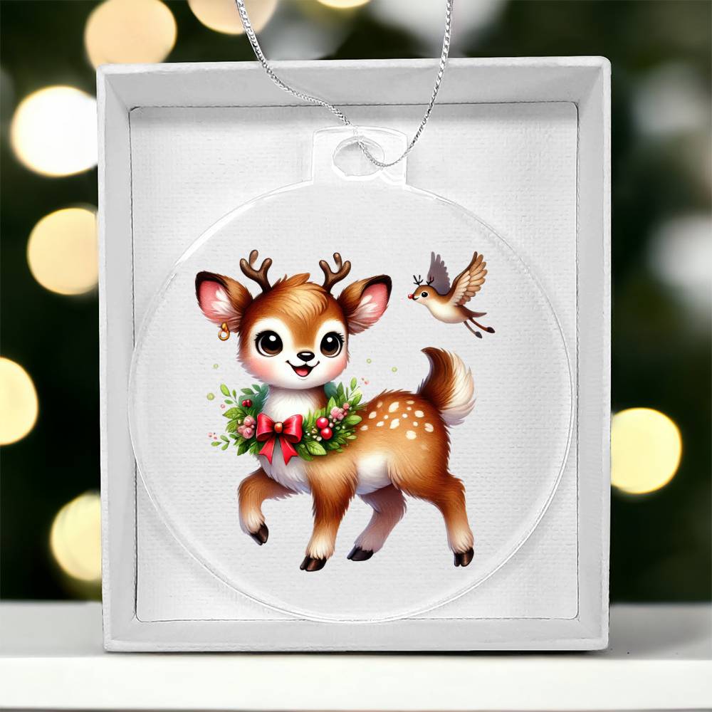 Cute Christmas Reindeer 017 - Acrylic Ornament