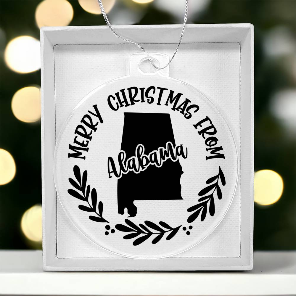 Merry Christmas From Alabama - Acrylic Ornament