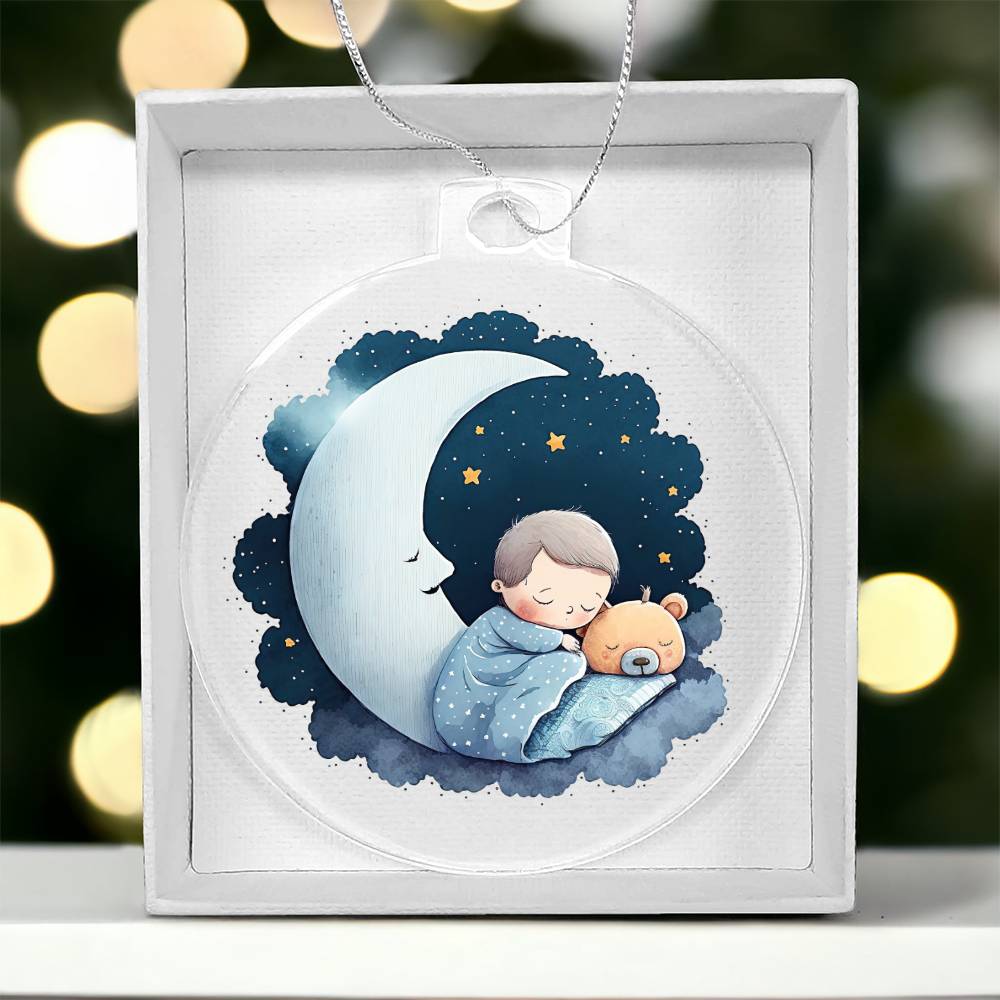 Sweet Dreams Baby Boy (Watercolor) 01 - Acrylic Ornament