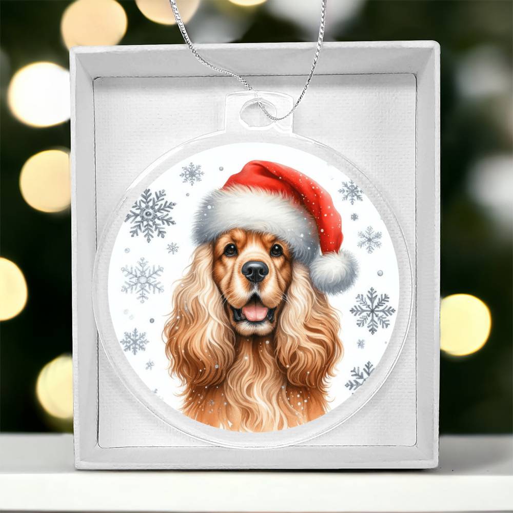 Christmas Dog - English Cocker Spaniel - Acrylic Ornament