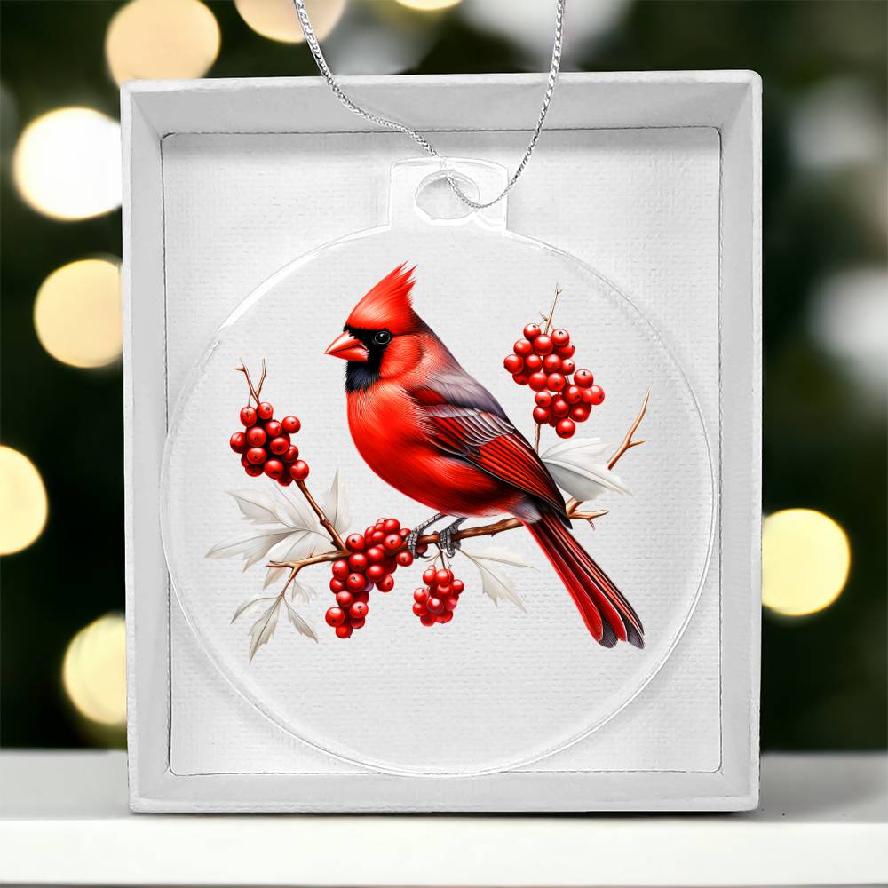 Christmas Cardinal 007 - Acrylic Ornament