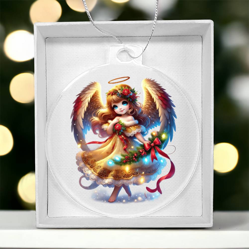 Cute Christmas Angel 008 - Acrylic Ornament