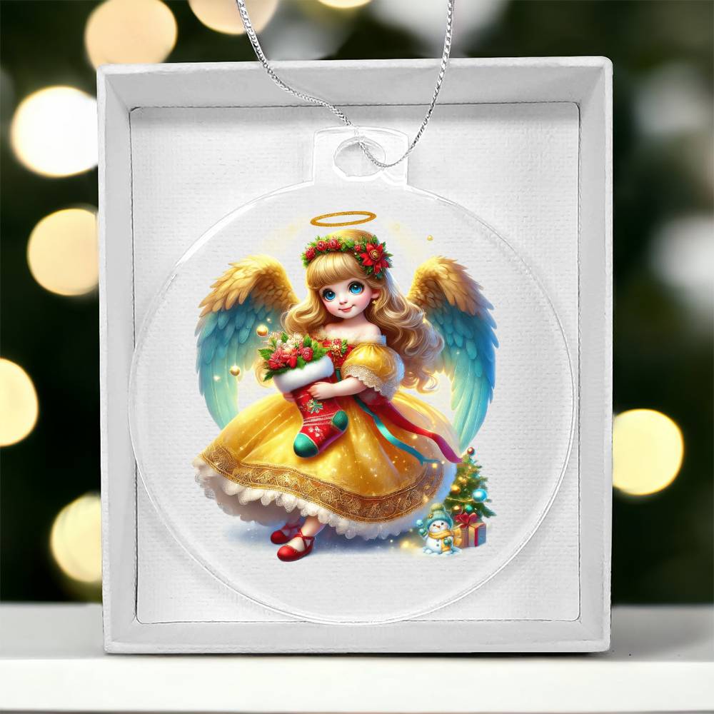 Cute Christmas Angel 009 - Acrylic Ornament