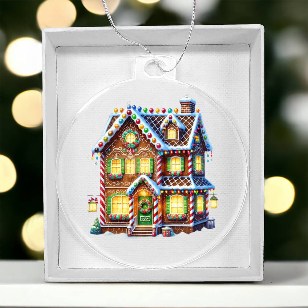 Christmas Gingerbread House 019 - Acrylic Ornament
