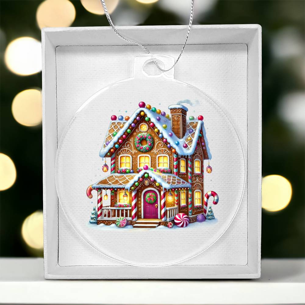 Christmas Gingerbread House 005 - Acrylic Ornament
