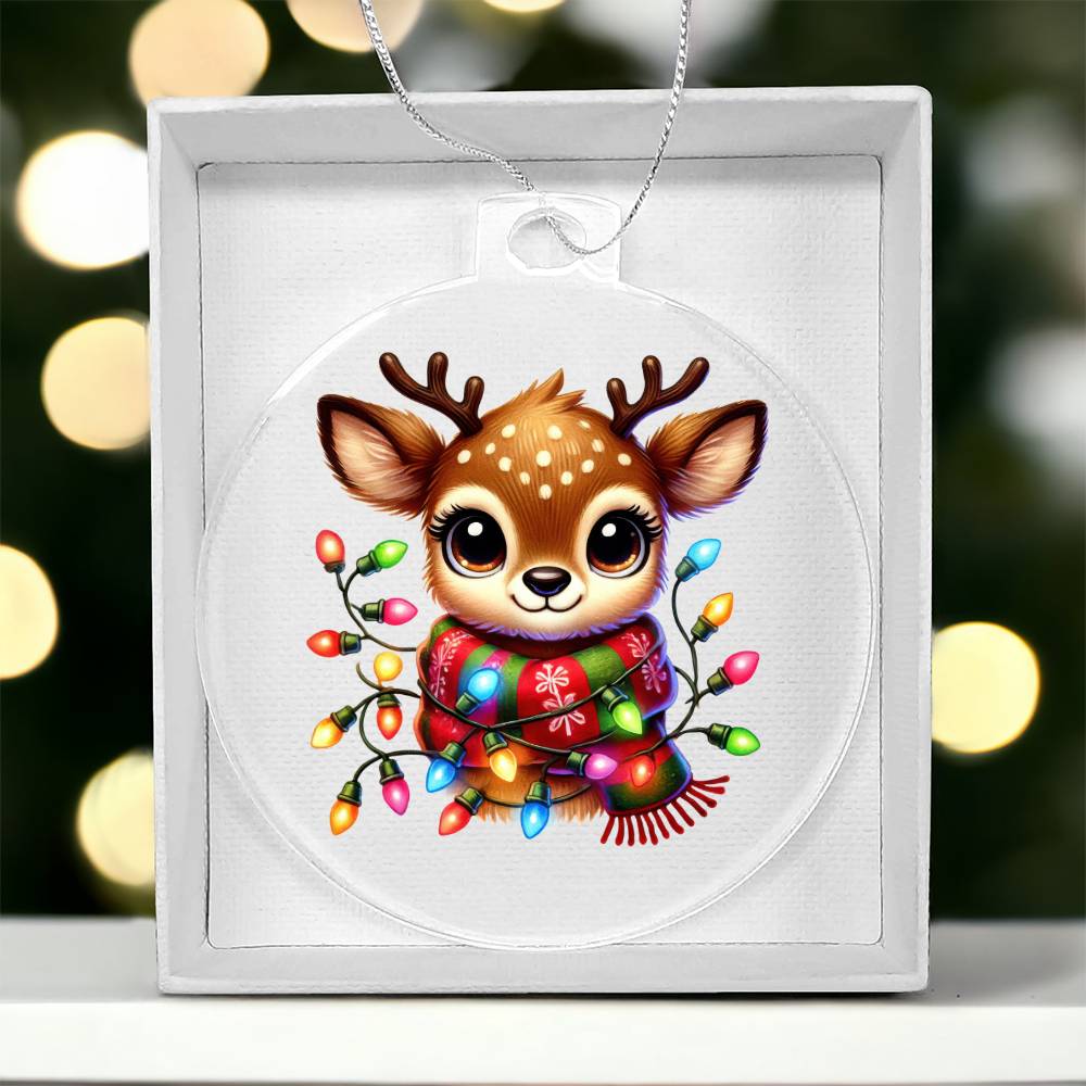 Cute Christmas Reindeer 011 - Acrylic Ornament