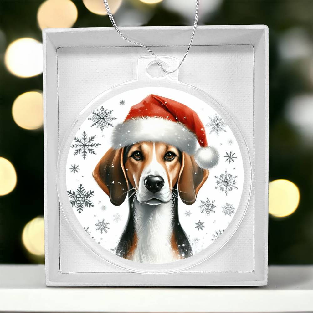 Christmas Dog - American Foxhound - Acrylic Ornament