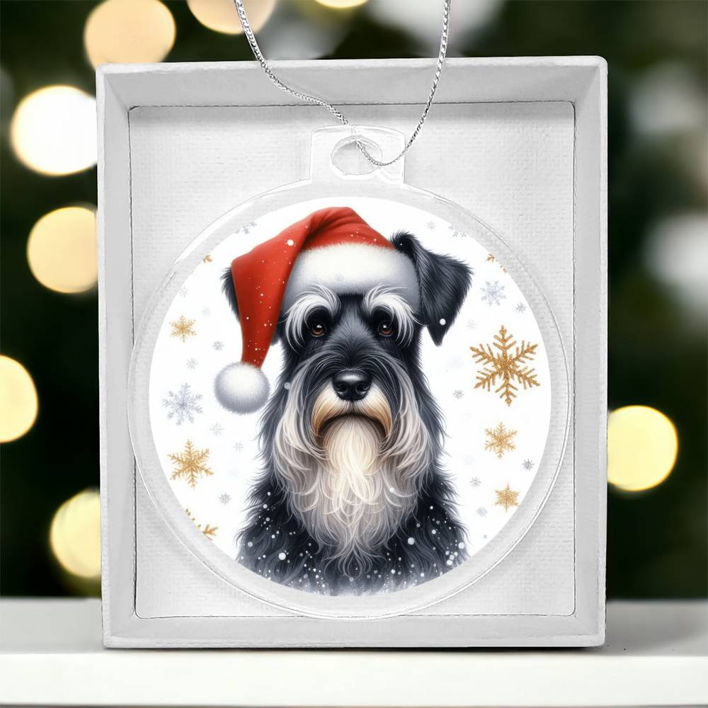 Christmas Dog - Giant Schnauzer - Acrylic Ornament