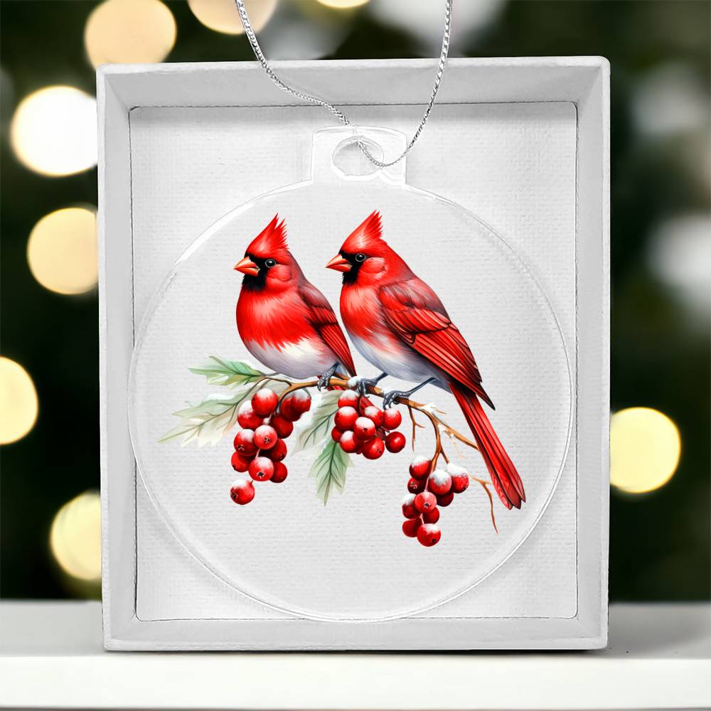Christmas Cardinal 012 - Acrylic Ornament