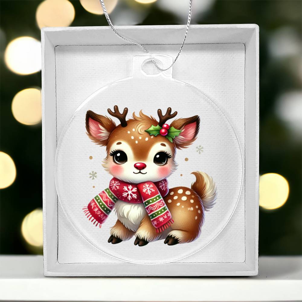 Cute Christmas Reindeer 016 - Acrylic Ornament