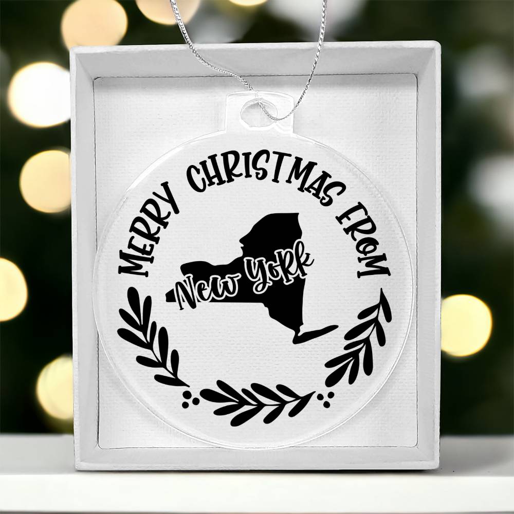 Merry Christmas From New York - Acrylic Ornament
