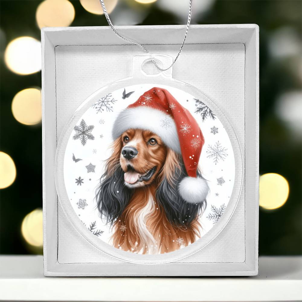 Christmas Dog - Field Spaniel - Acrylic Ornament