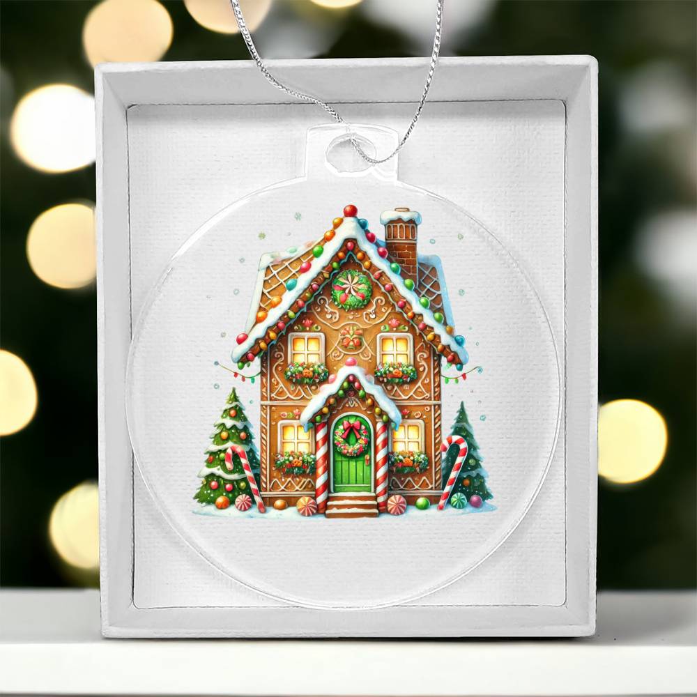 Christmas Gingerbread House 004 - Acrylic Ornament