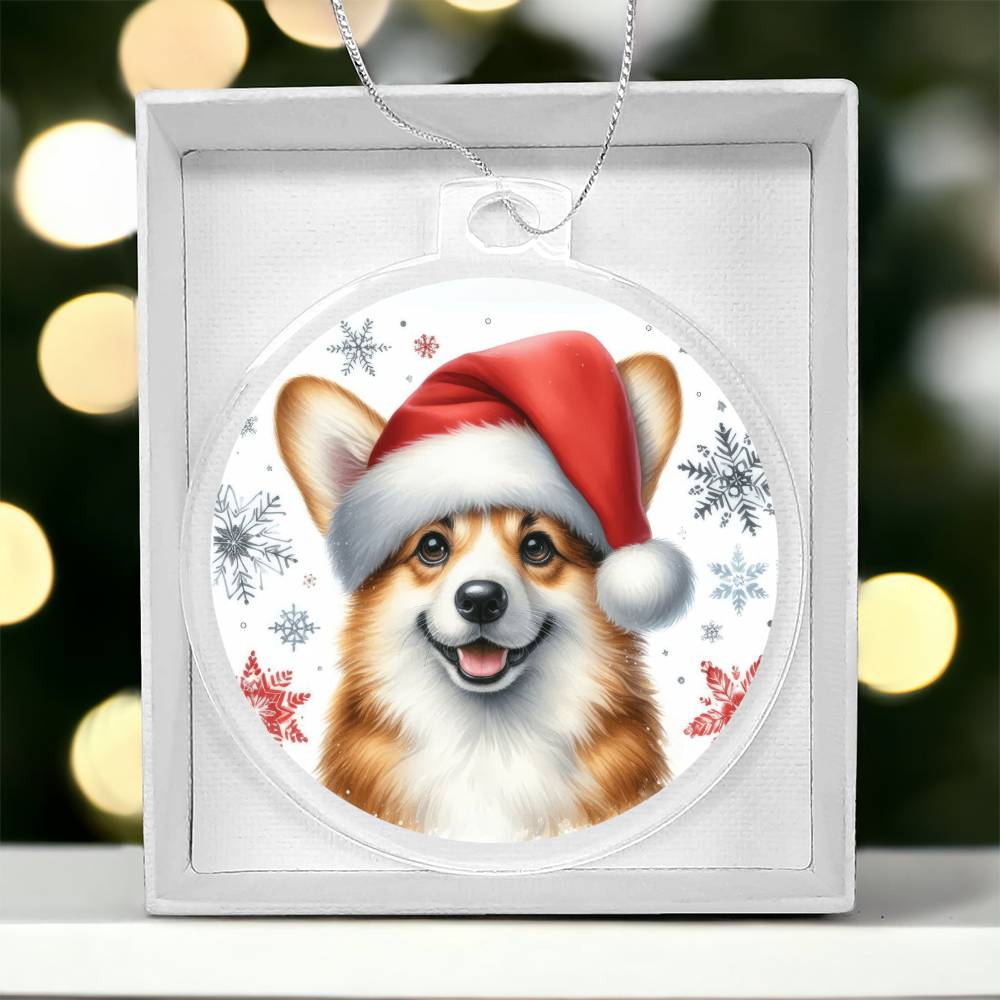 Christmas Dog - Pembroke Welsh Corgi  - Acrylic Ornament