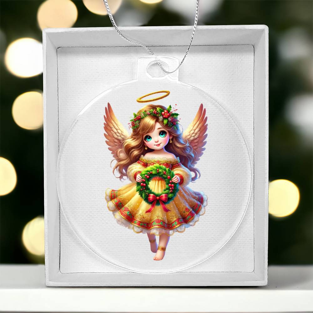 Cute Christmas Angel 001 - Acrylic Ornament