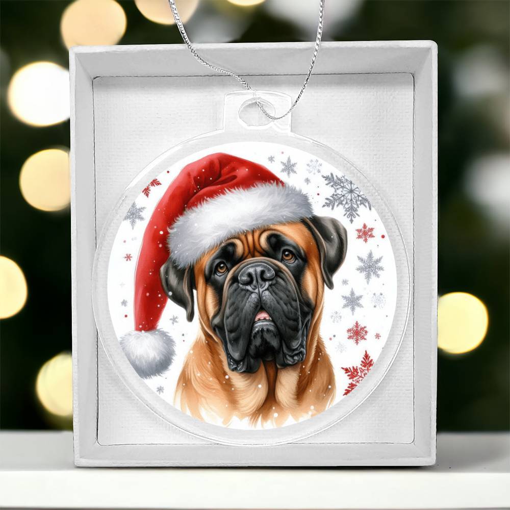 Christmas Dog - Bullmastiff - Acrylic Ornament