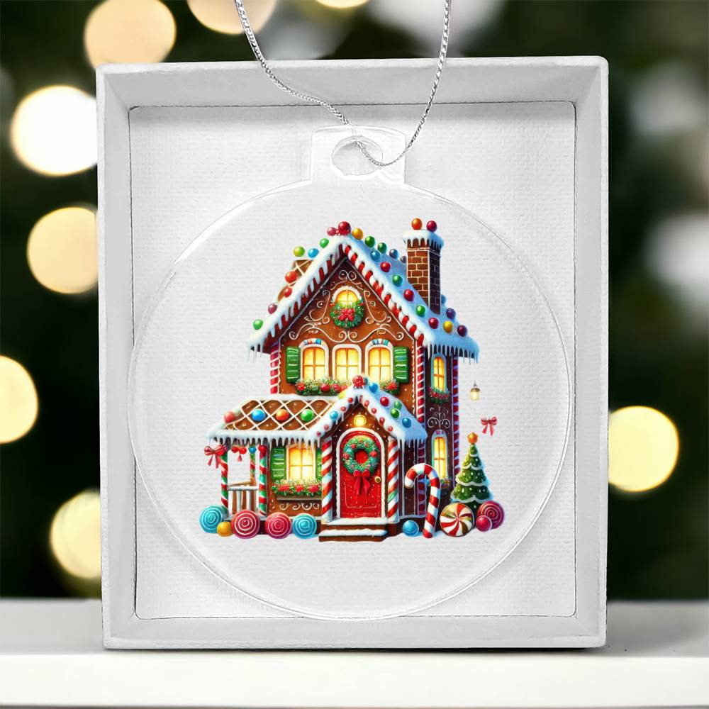 Christmas Gingerbread House 003 - Acrylic Ornament
