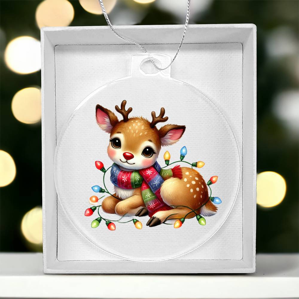 Cute Christmas Reindeer 024 - Acrylic Ornament