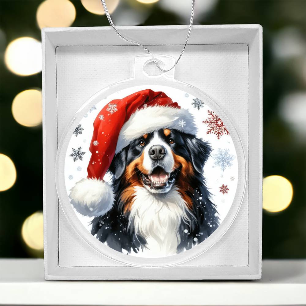 Christmas Dog - Bernese Mountain Dog - Acrylic Ornament