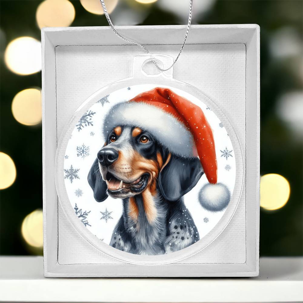 Christmas Dog - Bluetick Coonhound - Acrylic Ornament