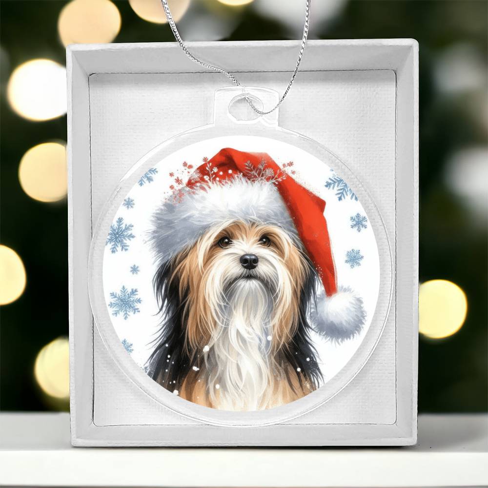 Christmas Dog - Tibetan Terrier - Acrylic Ornament
