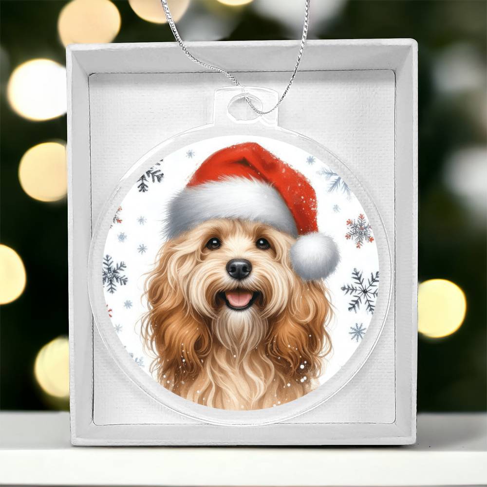 Christmas Dog - Cockapoo - Acrylic Ornament