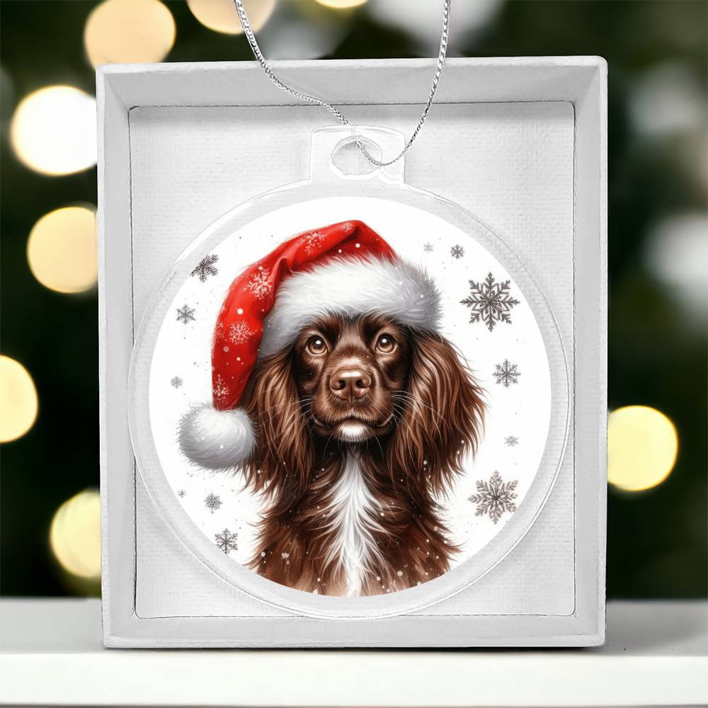 Christmas Dog - Boykin Spaniel - Acrylic Ornament