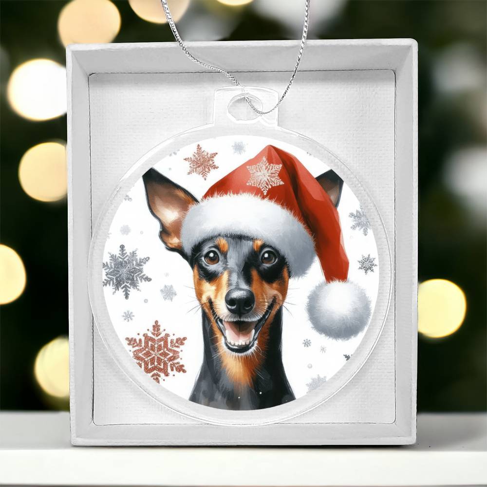 Christmas Dog - Manchester Terrier - Acrylic Ornament