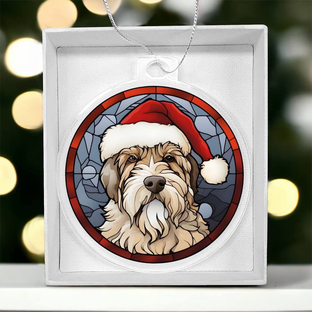 Dog Stained Glass Christmas Design 014 - Acrylic Ornament