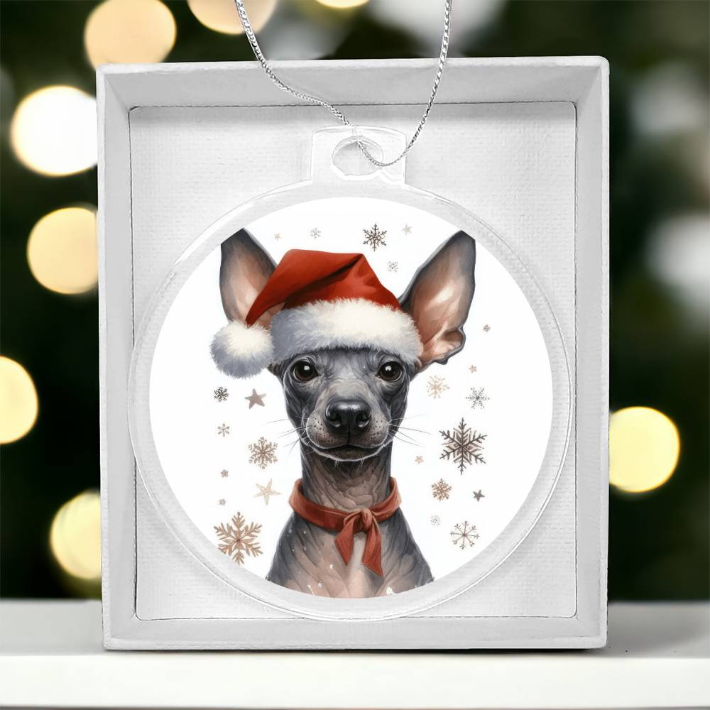 Christmas Dog - Xoloitzcuintli - Acrylic Ornament