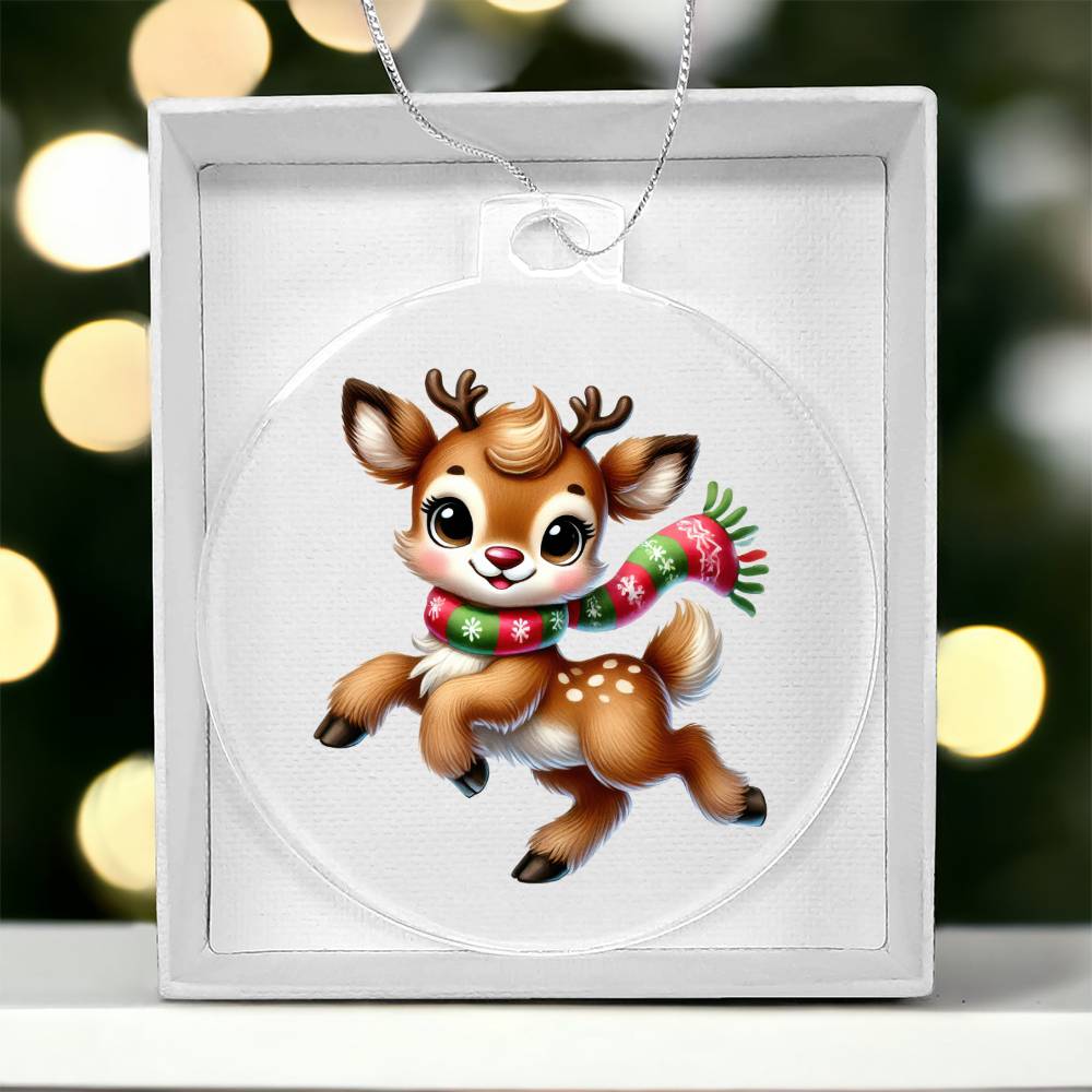 Cute Christmas Reindeer 004 - Acrylic Ornament