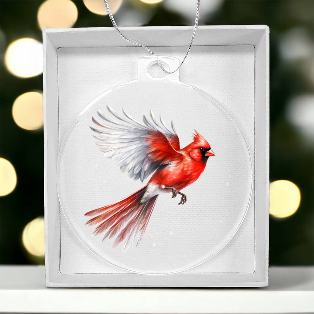 Christmas Cardinal 005 - Acrylic Ornament