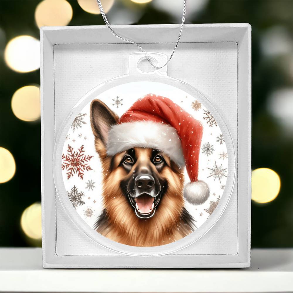 Christmas Dog - German Shepherd - Acrylic Ornament